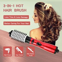 Styler à air chaud électrique 3-en-1 et sèche-cheveux rotatif avec technologie ionique négative pour boucles de cheveux secs et redresse l'utilisation en hôtel