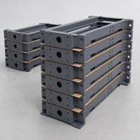Structure tubulaire de support en acier soudé robuste avec équerres d'angle pour base de machine