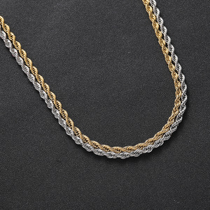 4Mm <b>Chain</b>, Hip Hop Jewelry, Stainless Steel Men's Trend Necklace, Gold Plated <b>Chain</b>, Versatile Tanjing Fashion Lijing Necklace - Product Image 3