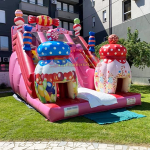 Tobogán inflable comercial gigante con forma de caramelo para fiestas al aire libre para niños - Product Image 6
