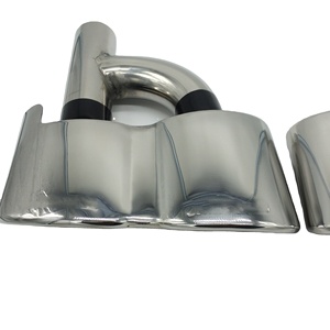 Compatible avec la série <span class=keywords><strong>Mercedes</strong></span>, style original, double tuyau d'échappement en forme de Y, acier inoxydable 304, version polie - Product Image 5
