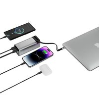 Alliage d'aluminium de banque d'alimentation portable Ultra-haute capacité 20000mAh avec affichage numérique LED pour batteries d'alimentation de charge pour ordinateur portable en plein air