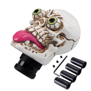 Pommeau de levier de vitesse en forme de crâne avec langue et yeux bouffis, accessoire d'intérieur de voiture en plastique, ajustement universel pour transmission manuelle - Product Image 5