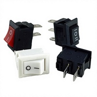 Interrupteur à bascule tactile KCD1Mini 15*21 PVC 3A SPST 2 positions, bornes longues, rouge/noir/blanc, vente en gros