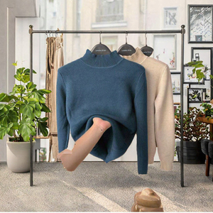 Suéter de Cuello Alto para Mujer, 100% Cachemira, Manga Larga, Color Sólido, Estilo Minimalista, Otoñal, Antipilling, Tejido de Punto - Product Image 2