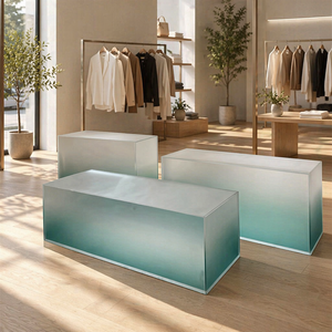 <span class=keywords><strong>Comptoir</strong></span> d'exposition en acrylique dégradé personnalisé, finition mate givrée, pour boutique de mode et showroom de vente au détail - Product Image 6