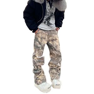 Pantalon en jean camouflage personnalisé pour hommes Baggy Streetwear Style léger délavé décontracté à la mode pour l'hiver - Product Image 2