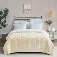 Plaid personnalisé beige uni en polaire sherpa vintage, doux, moelleux et chaud, 100 % polyester, écologique, pour toutes les saisons, idéal pour la maison