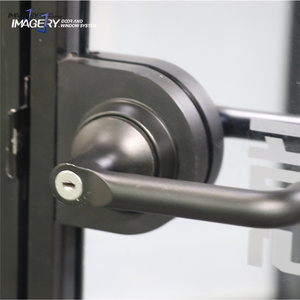 <span class=keywords><strong>Porte</strong></span> à battant en aluminium minimaliste à cadre fin, insonorisée, étanche, avec verre trempé, pour maison moderne - Product Image 2
