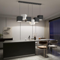 Lámpara Colgante LED Moderna de Aluminio con Forma de Cubo, Lámpara Lineal Negra y Blanca con 2 Años de Garantía para Sala de Estar