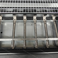 Îlot de cuisine extérieur modulaire avec revêtement en poudre, barbecue au gaz à 6 brûleurs avec armoires de rangement pour la cuisine en plein air dans le jardin ou sur la terrasse