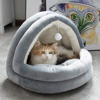 Gros fabricant OEM de luxe doux coussin chaud amovible pliant lit de chat maison