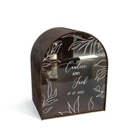 Holz-Hochzeitskartenbox Acryl-Hochzeits-Postkartenbox Stilvolle Acrylbox mit Schlitz und Personalisiertem Aufdruck