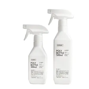 Botellas Vacías de plástico HDPE PET para limpieza de coche, rociador con gatillo cuadrado, blanco, para habitación, 300ml/10oz, 500ml/16oz