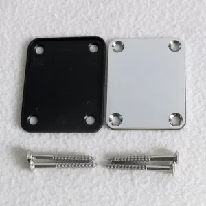 Cheap Guitar Steel Neck Plate Chrome Plated CNC Custom Logo Treatment Highlights The Quality Of Black Screw Washers