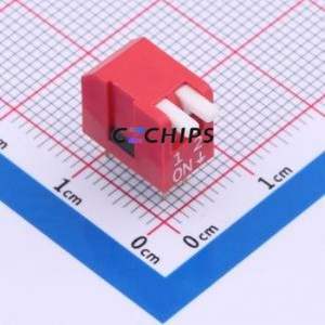 DSDP02LHGETR DIP Switch Switch Piano Key Single Pole Single Throw 2 PC Pin - Product Image 1