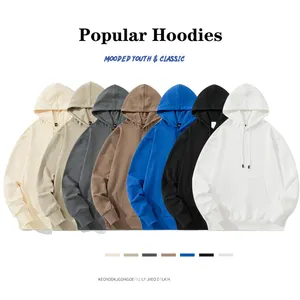 OUZE 300G China manufacture cotton hooded pullover sweatshirt premium heavy oversized custom Logo Printing men's hoodies