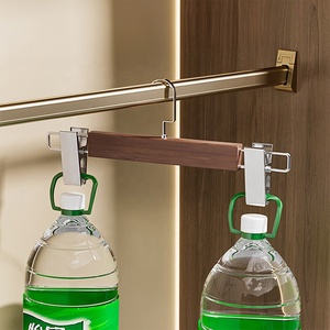 Neue Rutschfeste Holz-Kleiderbügel mit Clips Spritzgegossen für Kleiderschrank & Küche Hosen Jeans Röcke Socken - Product Image 4