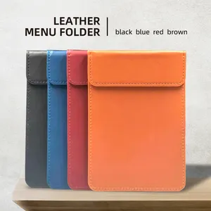 Wholesale A4 PVC Leather Menu Cover Custom Menu Covers Leather Restaurant PU Smooth Leather Menu Holder