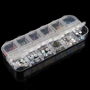 Caixa de Armazenamento para Unhas com 6/12 Compartimentos, Estojo Vazio de Acrílico para Pó de Manicure, Contas, Gemas, Strass, Joias para Unhas, Ferramenta DIY para Unhas - Product Image 5