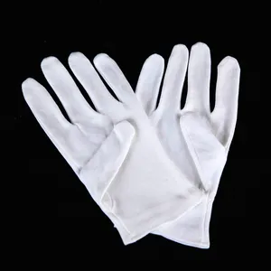 100% cotton white knitted disposable work gloves