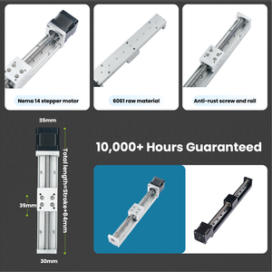 Mesa de movimiento lineal de baja vibración con tornillo trapezoidal HMS30T de 8 mm, carrera de 300 mm, velocidad máxima de 250 mm/s - Product Image 3