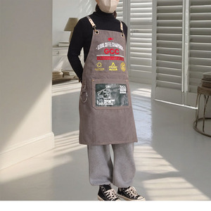Delantal de Barista sin Mangas de Lona Reutilizable y Gruesa, Antiincrustante, con Logotipo Personalizado, para Repostería, Tienda de Té con Leche, <span class=keywords><strong>Bar</strong></span>, Camarero - Product Image 6