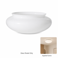 Abat-jour en verre soufflé à la main, blanc opale, 230 mm, ouverture de montage, remplacement de l'abat-jour de plafonnier pour l'éclairage intérieur de la maison
