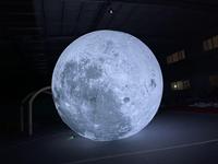 Sphère lunaire gonflable suspendue avec lumière LED blanc chaud pour la décoration de magasins et la publicité gonflable