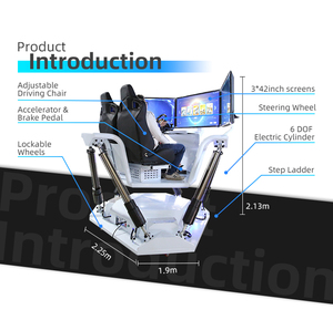 เครื่องเกมแข่งรถ <span class=keywords><strong>VR</strong></span> แบบ 2 ผู้เล่น YHY Commercial 6Dof 3 จอภาพ พร้อมพวงมาลัยแบบเคลื่อนไหวได้เสมือนจริง  เครื่องจำลองการแข่งรถ <span class=keywords><strong>VR</strong></span> - Product Image 4