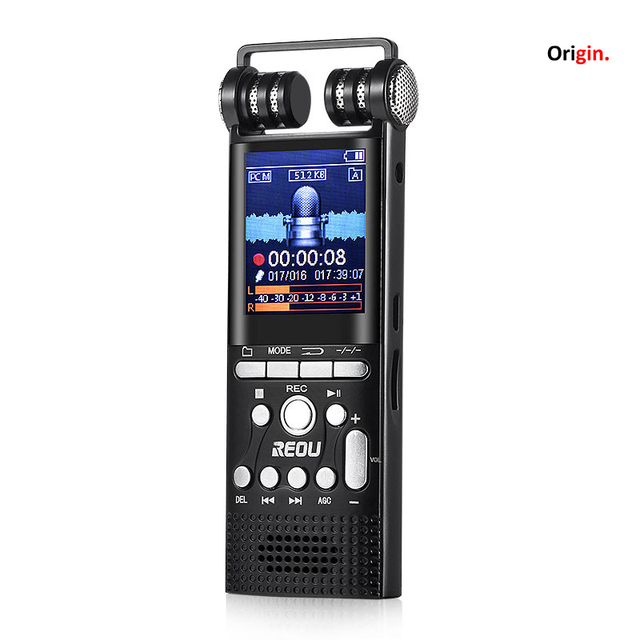 1536KPBS 1.8 TFT Screen Inbuilt 8GB PCM Line-In Recording Voice Activated Recording Max. 128GB Extension Dual Mic Voice Recorder