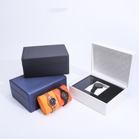 Boîte cadeau de luxe en cuir pour montre à 1 emplacement avec intérieur en bois laqué, étui organisateur premium pour une seule montre, boutique