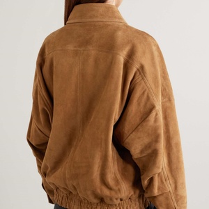 Chaqueta Bomber de Gamuza Vintage de Lujo Estilo Western Personalizada OOTD para Mujer, Chaqueta Vaquera Marrón para Mujer - Product Image 3