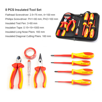 Ensemble d'outils isolés pour électricien 8 pièces 1000V CAT III pour réparation de batteries EV et haute tension