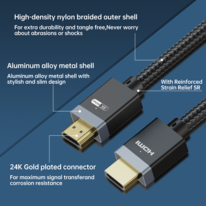 สาย HDMI 8K 2.1 48Gbps 8K60Hz 4K120Hz EARC แบบถักไนลอน Ultra HD ความเร็วสูง สำหรับ PS5 กล่องทีวี โปรเจคเตอร์ ขายส่ง - Product Image 3