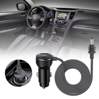 Cable de Alimentación para Auto Starlink Mini de 2M/6.5 Pies con Cargador USB Dual para Auto, Enchufe de CC de 12V-24V y Voltímetro, Cubierta de PVC Trenzada
