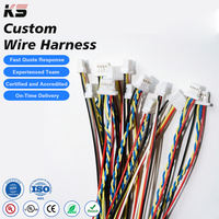Konektor JST Kabel Otomotif PH XH SH ZH VH Kustom OEM ODM ISO14001/ISO9001 untuk Mesin Elektronik PVC IP66
