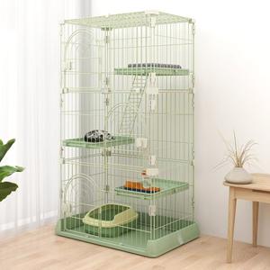 <span class=keywords><strong>Cage</strong></span> pour chien chat d'intérieur à deux trois étages avec fermeture à bouton grande taille facile à installer respirant chat maison espace libre boîte d'emballage - Product Image 1