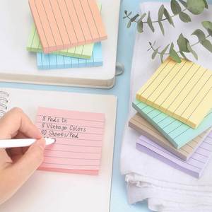 Blocs-notes autocollants écologiques personnalisés avec logo et lignes pour mémos - Product Image 1