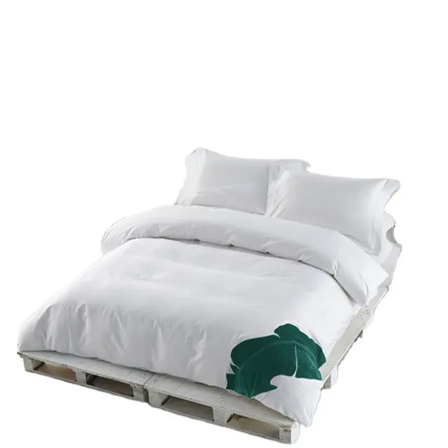 Luxury Bed Sheet Set Dark Green Color and King Size 100% Cotton Ropa de cama Bedding Set For Home