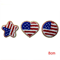 Accessoires de vêtements 8cm Chenille Lettre Étoile Coeur Broderie Patch Décalcomanies Drapeau Américain Patches Fer sur Patches pour Vêtements