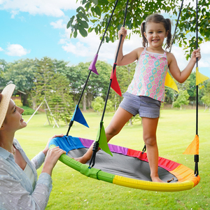 Doctor Dolphin Lựa Chọn Tốt Nhất Đĩa Xích Đu Cây Cho Trẻ Em Cầu Vồng Xoay Tròn Với Dây Thừng Nhiều Sợi Có Thể Điều Chỉnh Ghế Xích Đu Bền - Product Image 3