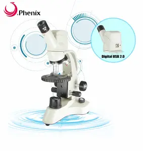 Phenix PH20 série 40x-640x portable bulit-in numérique usb 2.0 caméra microscope biologique monoculaire pour l'analyse de sang vivant