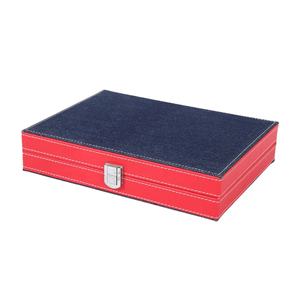 Pièces de jeu de société classiques personnalisées et <span class=keywords><strong>coupe</strong></span> de <span class=keywords><strong>d</strong></span>és en cuir faux pliable backgammon bleu - Product Image 6