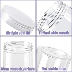 Contenants cosmétiques en plastique PET à large ouverture, transparents, blancs, noirs, ambrés, personnalisés, 100 ml, 200 ml, 8 oz, 16 oz, 500 ml - Product Image 4