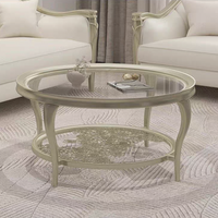 Amerikanisches Luxus-Sofa im Schlichten Lederdesign, Moderner Französischer Creme-Stil, Wohnzimmer-Kombination, Kleine Möbel