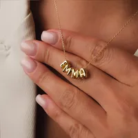 eManco Stylish 3D Bubble Letter Pendant for Jewelry Making Stainless steel gold Plated Uppercase Letters A-Z DIY Accessory