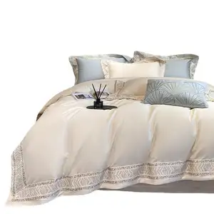 Fransız 260 çift ipliklerini uzun elyaf pamuk dört parçalı set % 100% pamuk pamuk yatak çarşafı set avrupa işık lüks yatak 4