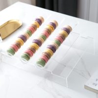 Plateau de présentation moderne en acrylique pour macarons, 6 emplacements, léger, pour présentoir autoportant haut de gamme pour macarons, support à biscuits