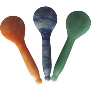 Cuillère Gua Sha en jade aventurine naturel poli pour les soins de la peau - Product Image 4
